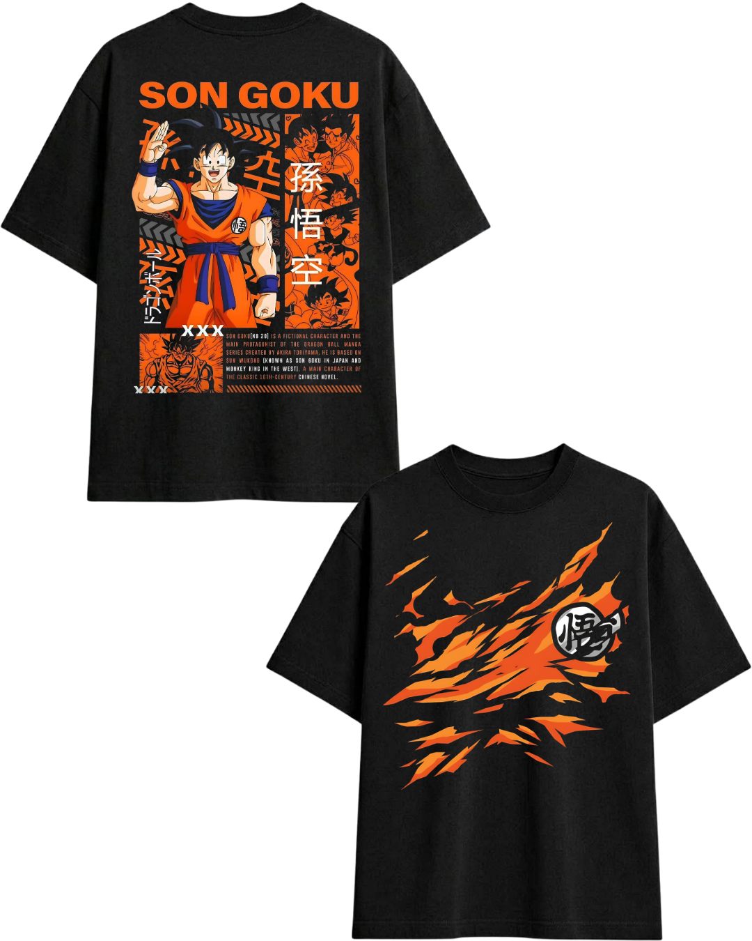 camisa oversize de dragon ball